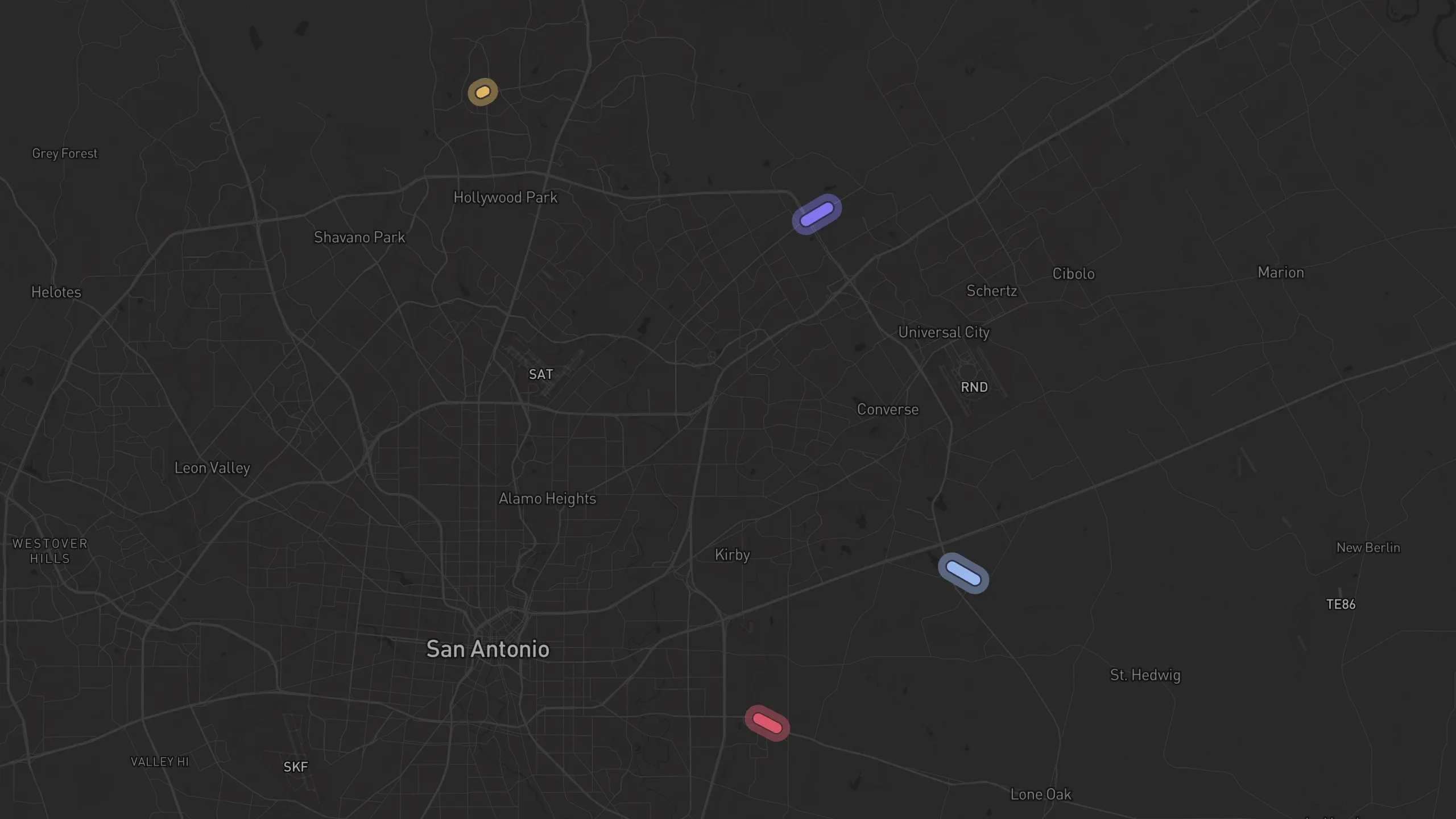 Map of street alignments in San Antonio