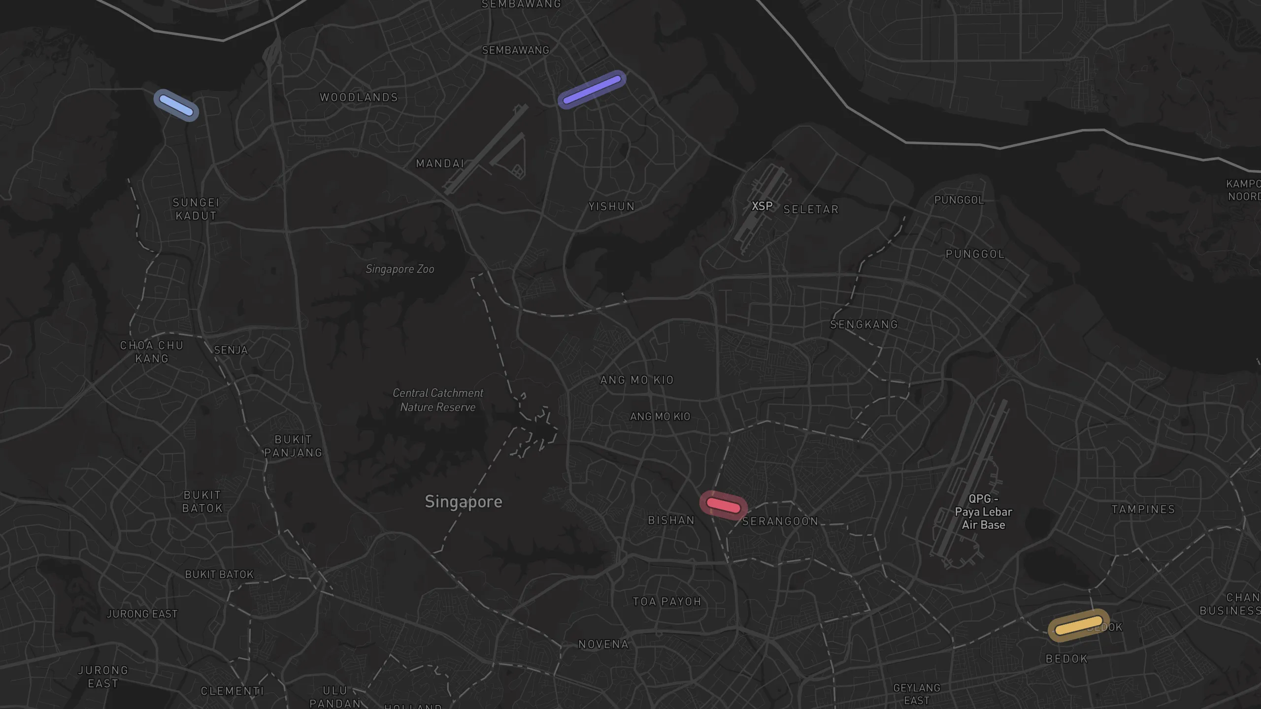 Map of street alignments in Singapore
