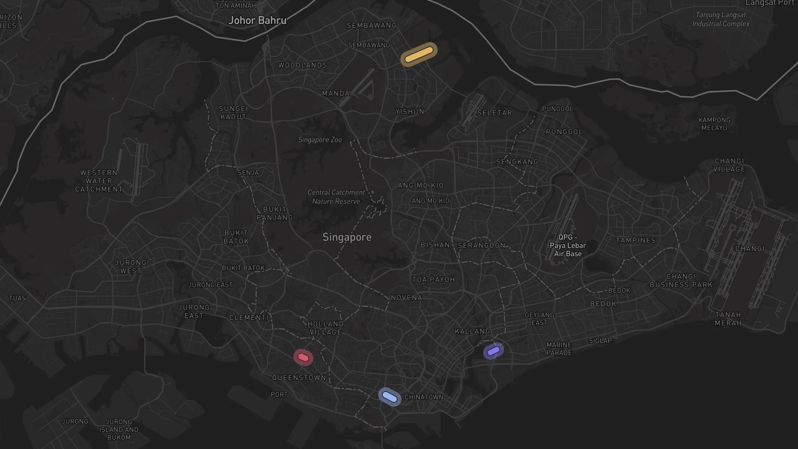 Map of street alignments in Singapore