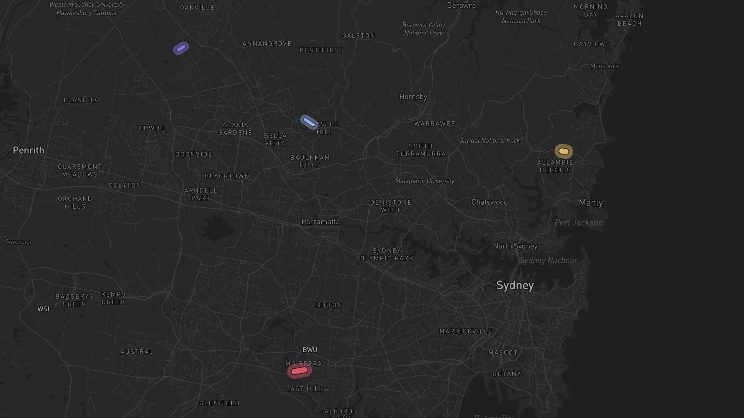 Map of street alignments in Sydney