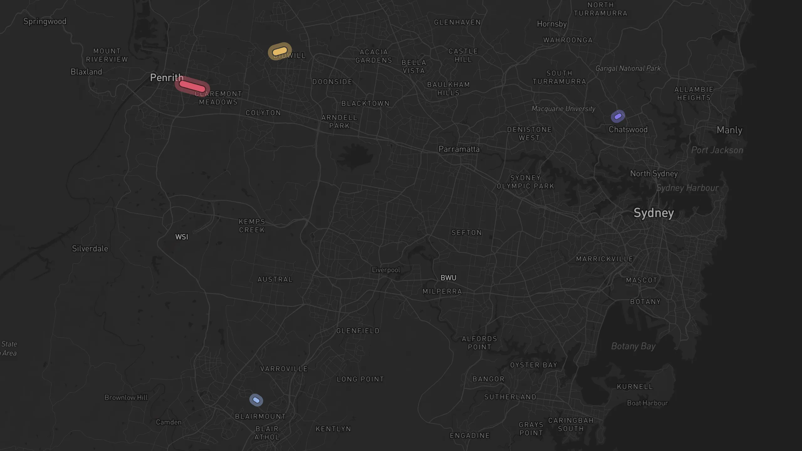 Map of street alignments in Sydney