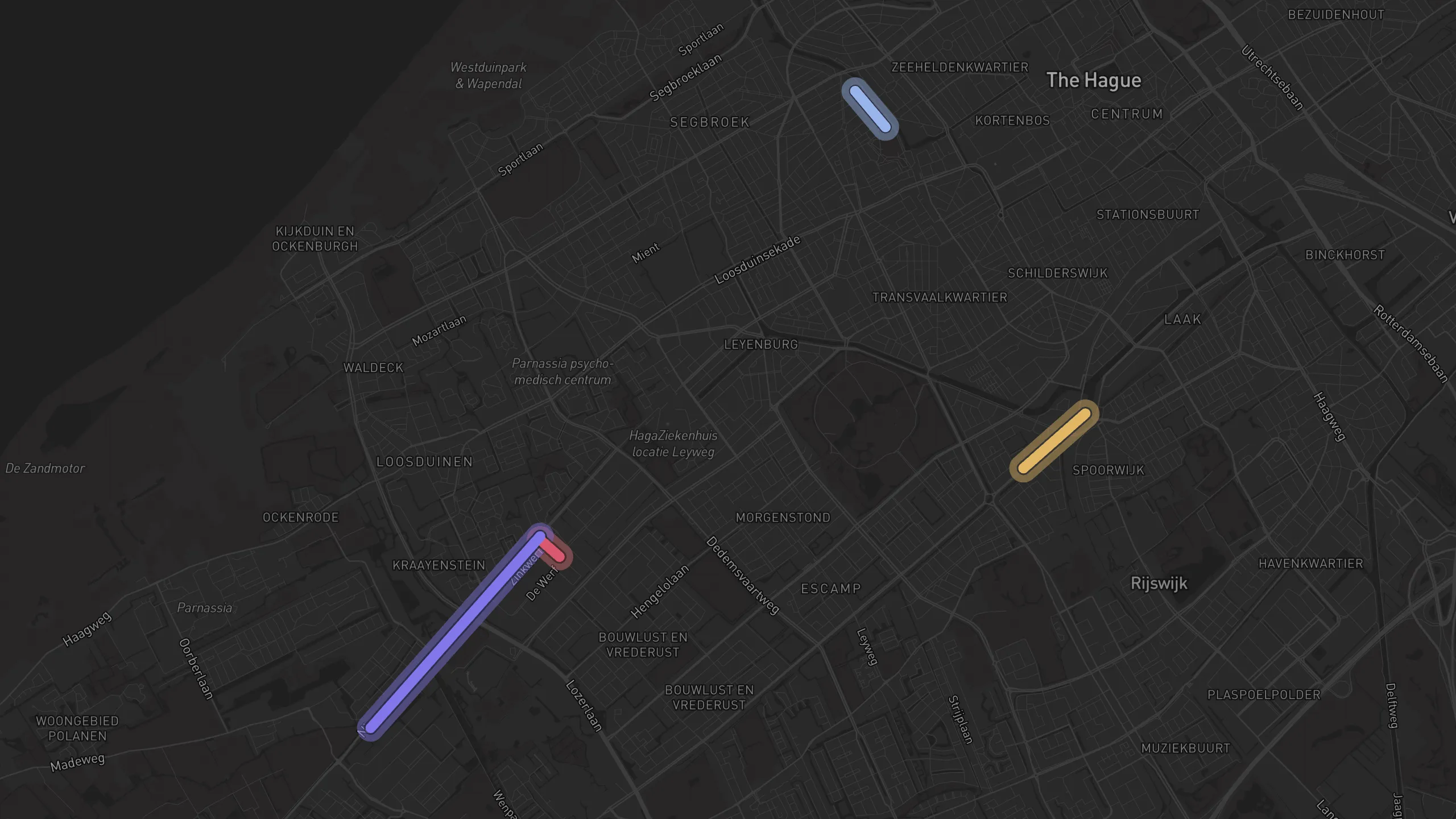 Map of street alignments in The Hague