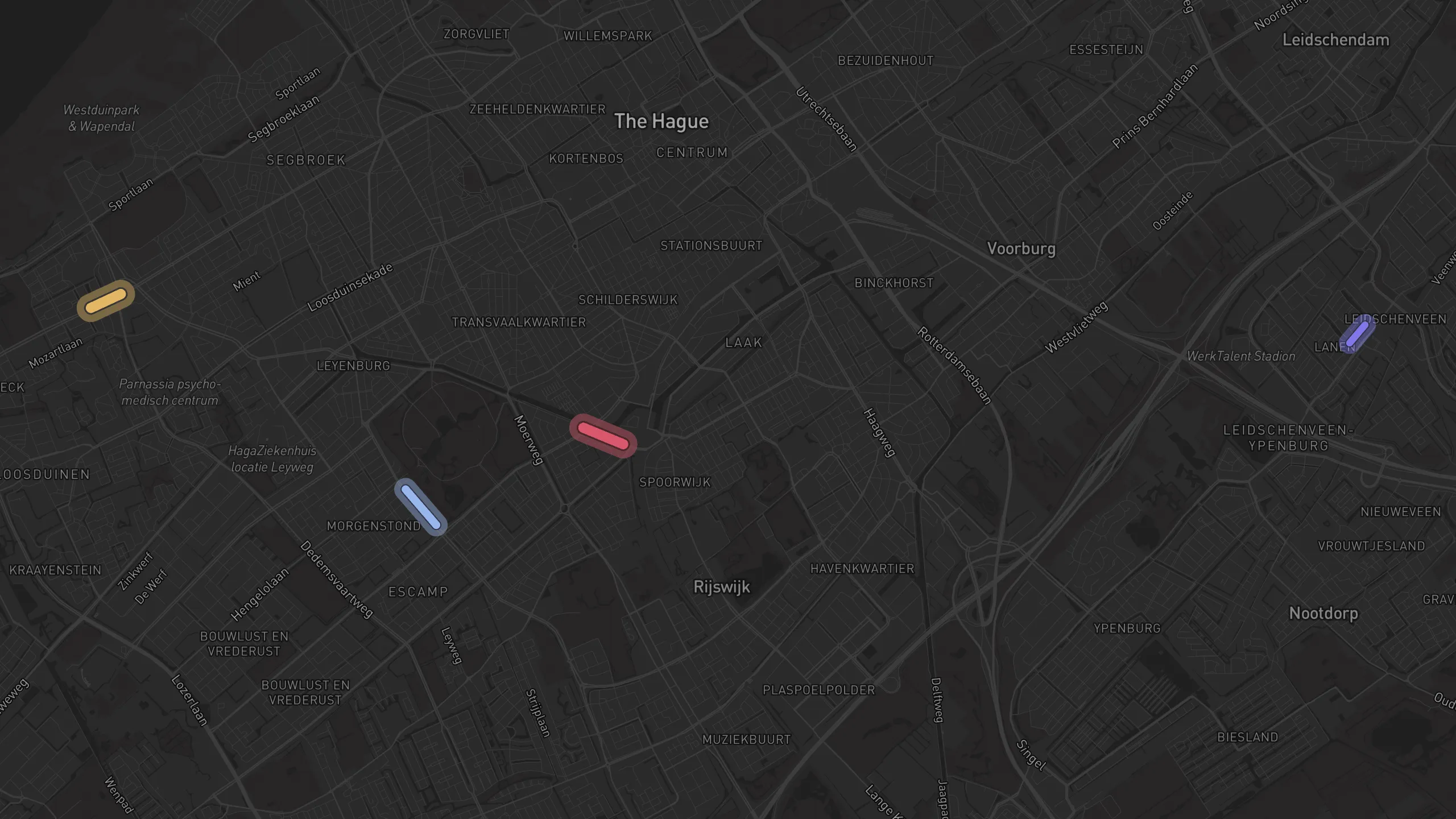 Map of street alignments in The Hague
