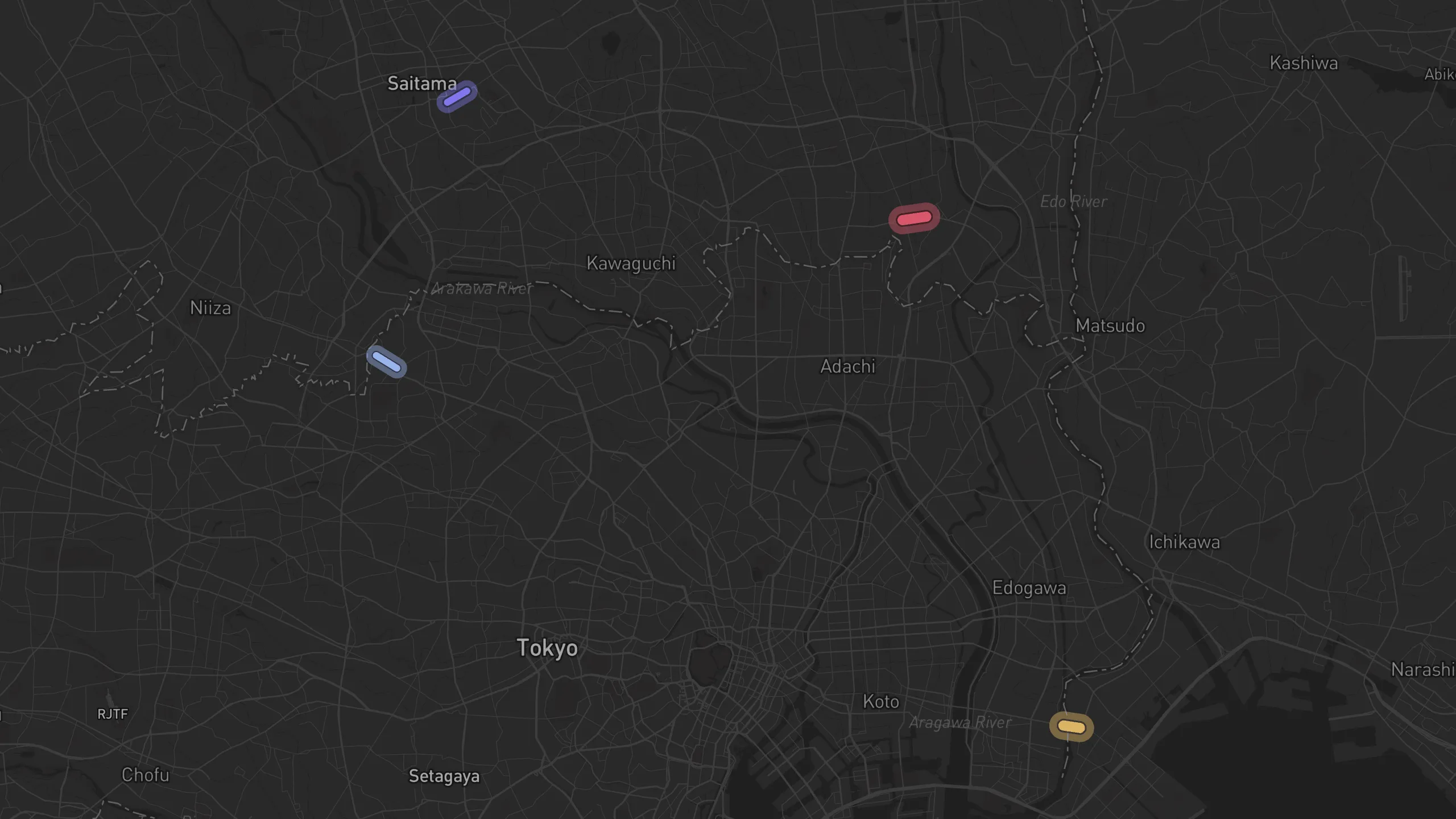Map of street alignments in Tokyo