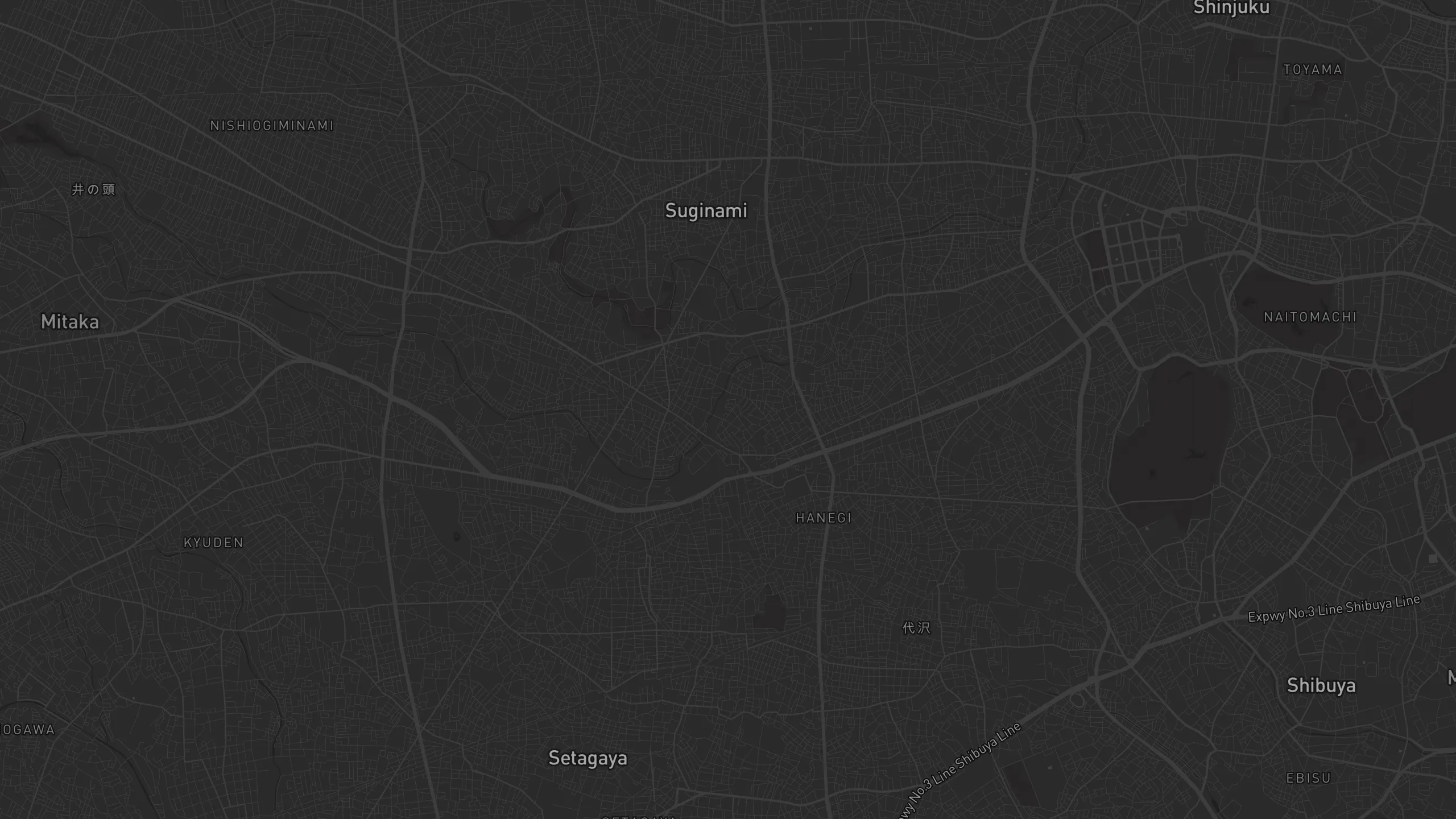 Map of street alignments in Tokyo