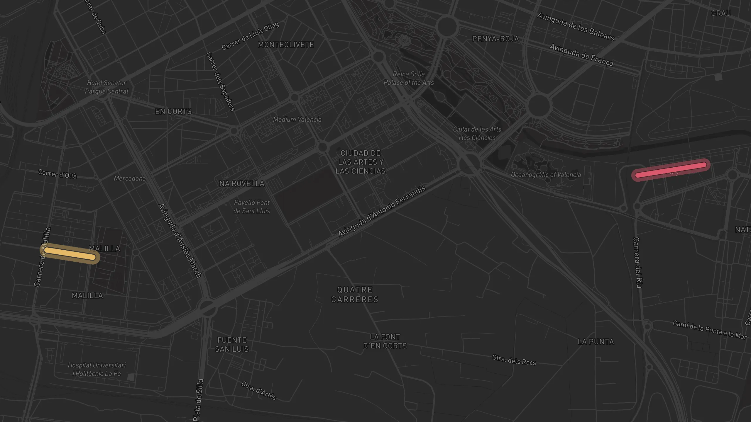 Map of street alignments in Valencia