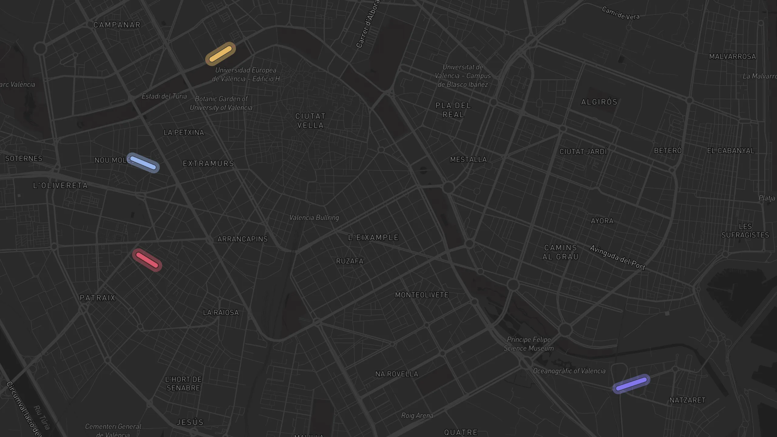 Map of street alignments in Valencia