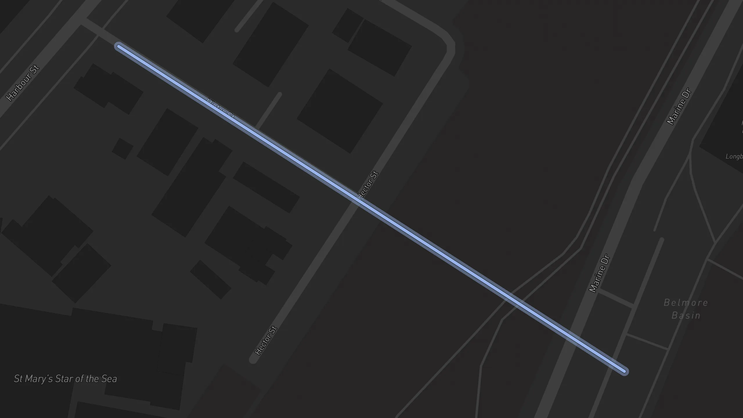 Map of street alignments in Wollongong
