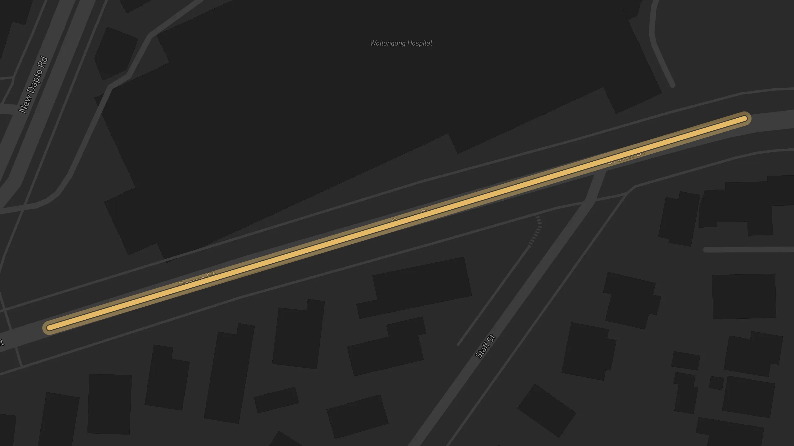 Map of street alignments in Wollongong
